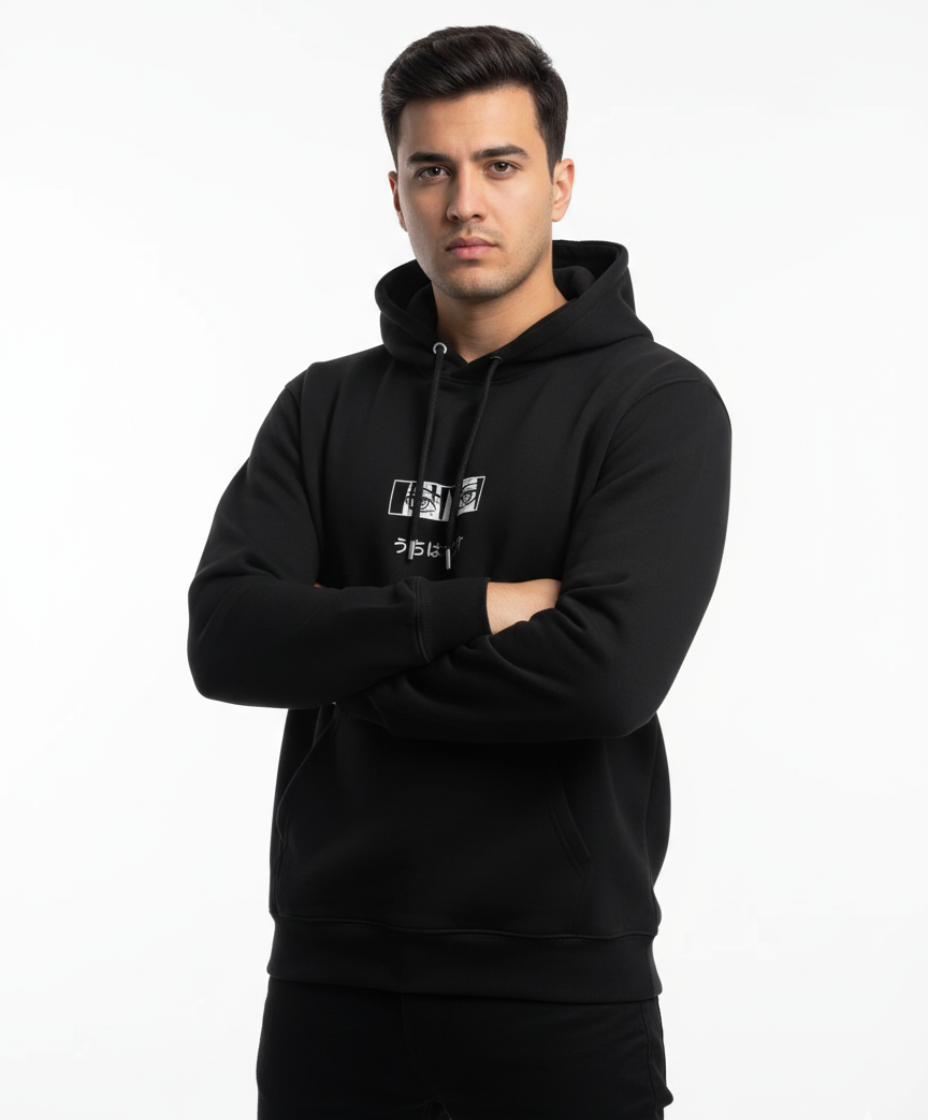 Sasuke Eyes Anime Graphic Black Hoodie-Limited Edition