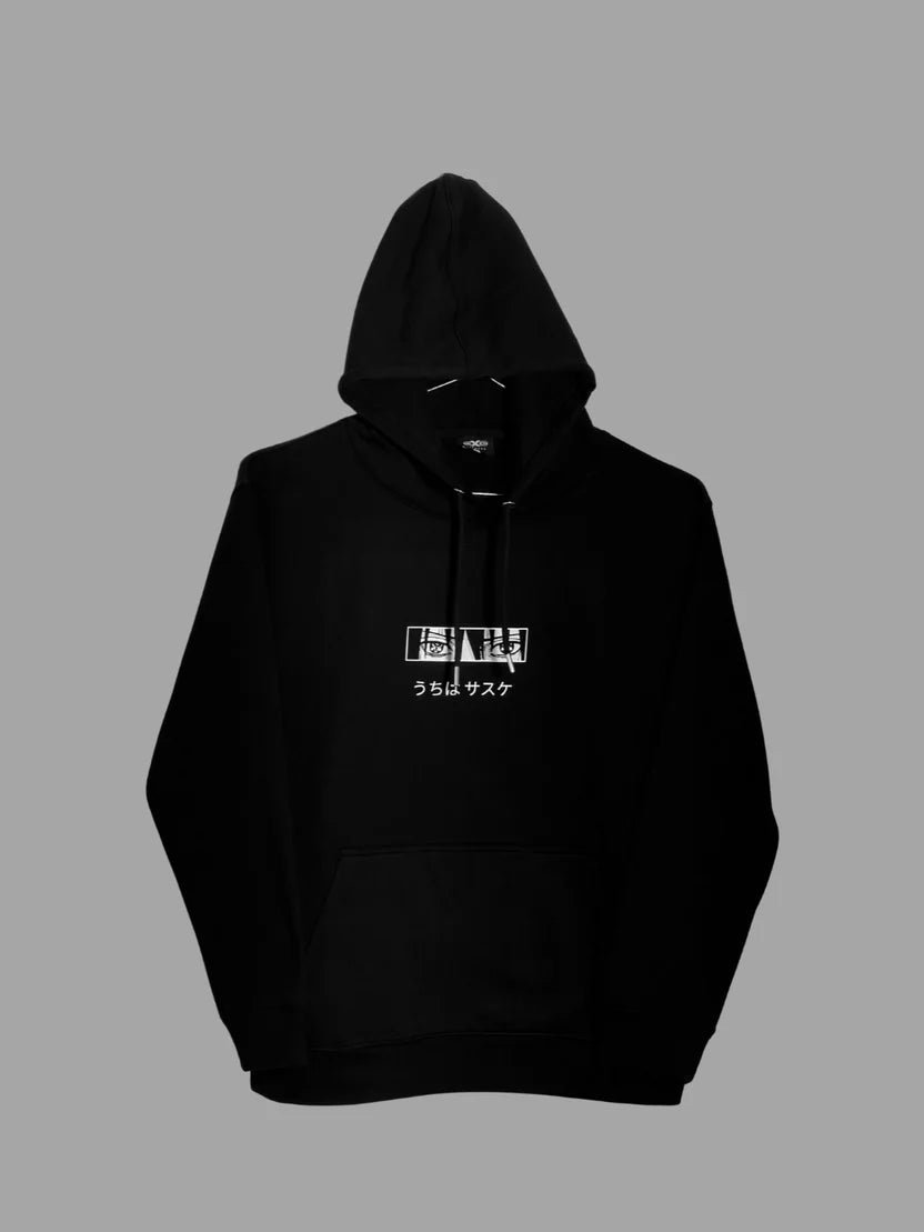 Sasuke Eyes Anime Graphic Black Hoodie-Limited Edition