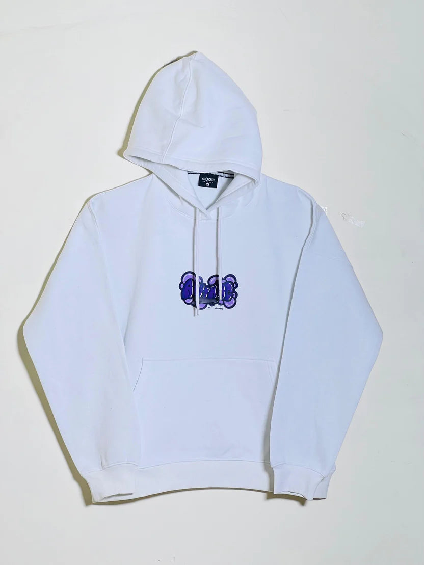 White Hoodie with Purple Graphic design - Limited Edition